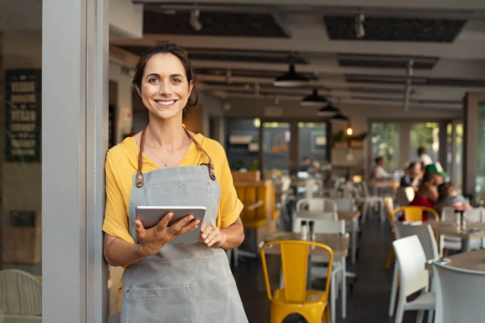 small business owner in cafe 