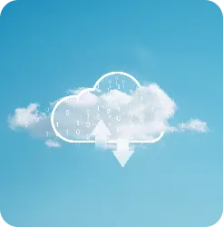 A cloud inbetween the cloud computing icon